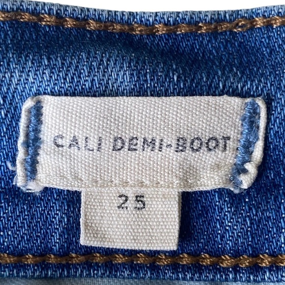 Madewell Cali Demi Boot Jeans Womens Size 25 Raw Hem Button Fly High Rise Flare - Picture 11 of 13
